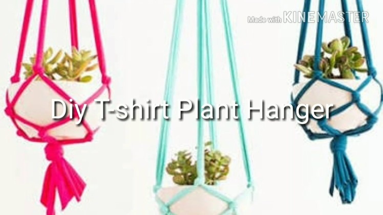 DIY T-shirt plant hanger. how to hang plants