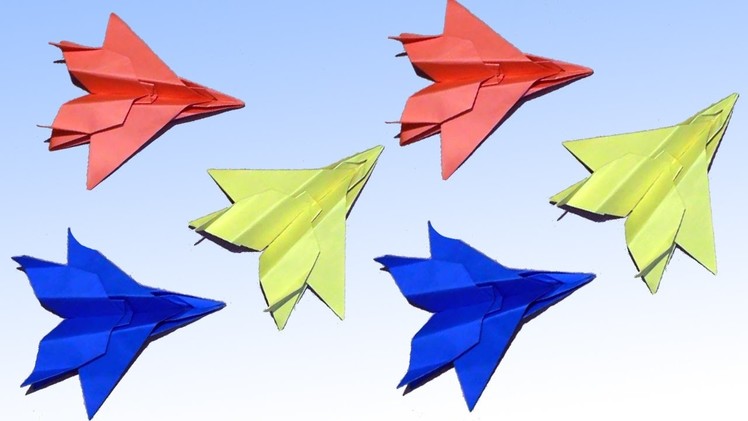 Easy Paper Plane Origami Jet Fighter -  How to make an F15 Eagle Jet Fighter Paper Plane