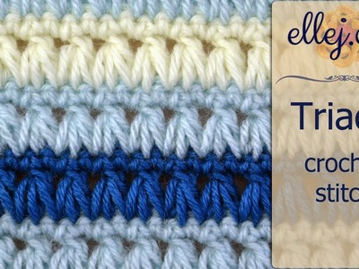 How to Crochet Triads Stitch ○ Free Step by Step Crochet Tutorial