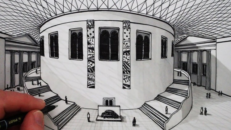 How to Draw 1-Point Perspective: The British Museum Building