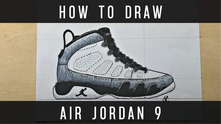 How To Draw: Air Jordan 9 w. Downloadable Stencil