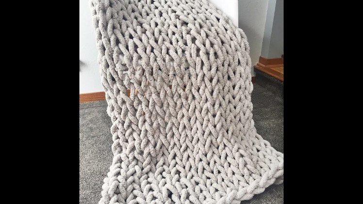 How to Hand Knit a Super Chunky Chenille Blanket 40x60 in. BeCozi