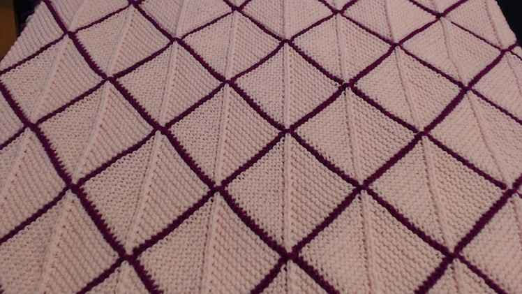 How to knit mitered squares blanket (top and bottom triangles)