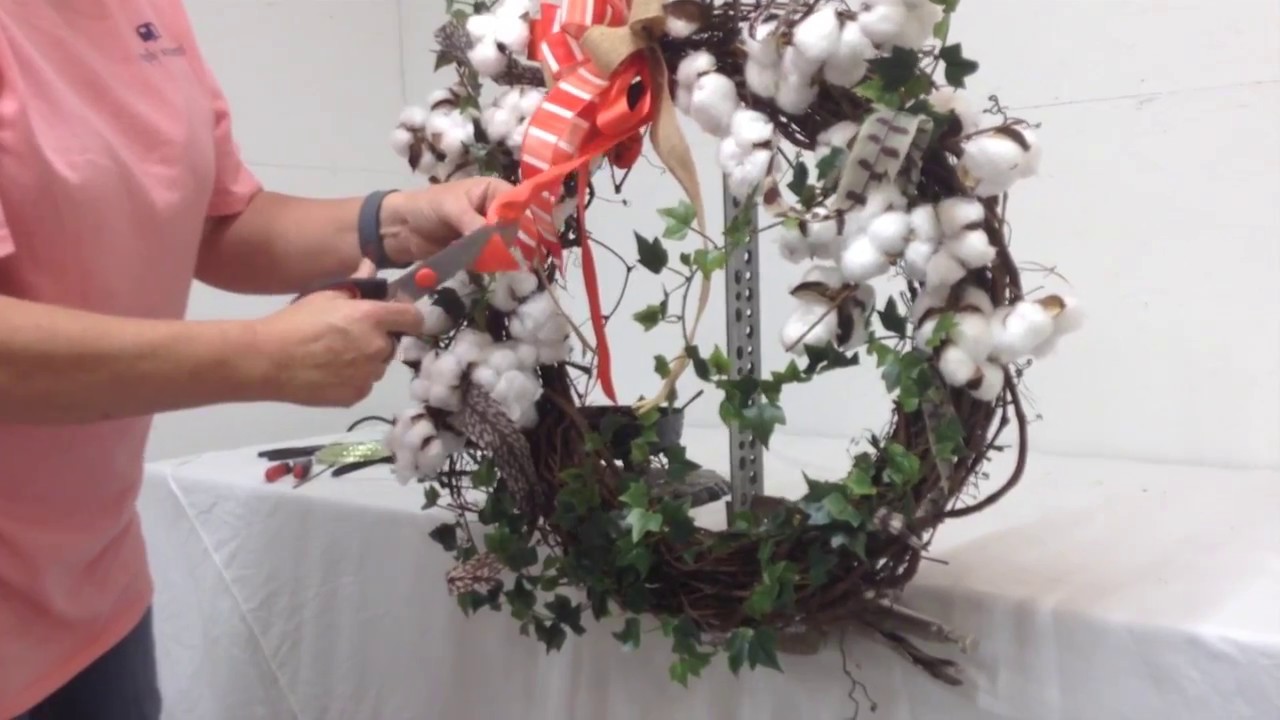 How to Make a Cotton Grapevine Wreath