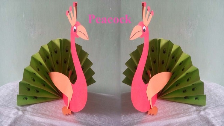 How to make a Paper Peacock-Paper Crafts for Kids-How to make 3d Origami Peacock from Colour Paper