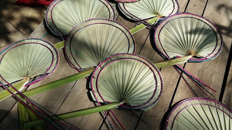 How to make amazing hand fan with palm trees leaf with village style