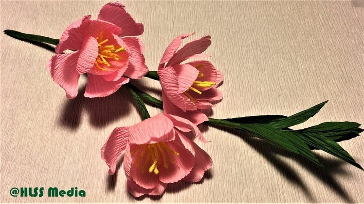 How to make an easy origami cherry blossom paper flower step by step|crepe paper flower making  easy