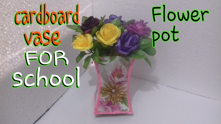 ????????How to make cardboard flower pot || vase from waste materials|| diy vase
