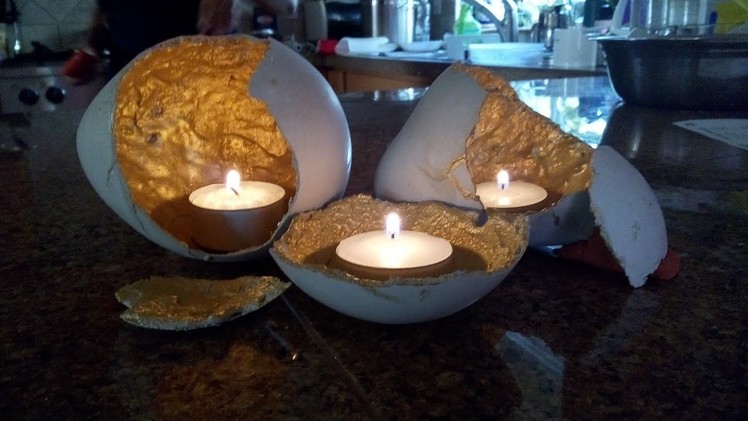 How to make Cement 'Dragon Egg'' Candle Holders