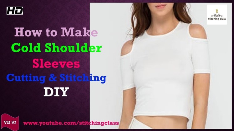 How to Make Cold Shoulder Sleeves of Crop Top || Cutting and Stitching ||