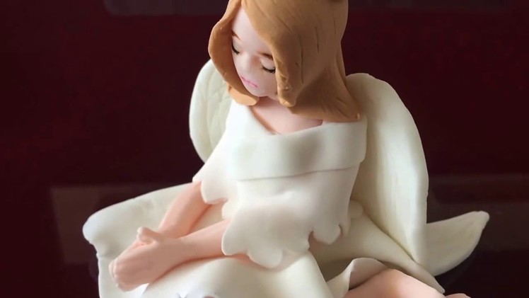 How to make fondant girl or angel using human shape mold - First Communion cake
