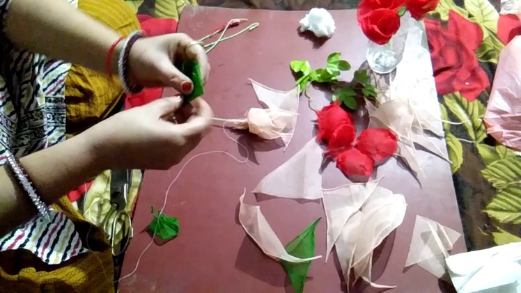 How to make organdy flower at home