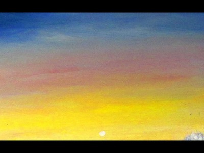 How to paint 6 different skies, Sunsets, blue sky, beautiful blended skies, with acrylic paint