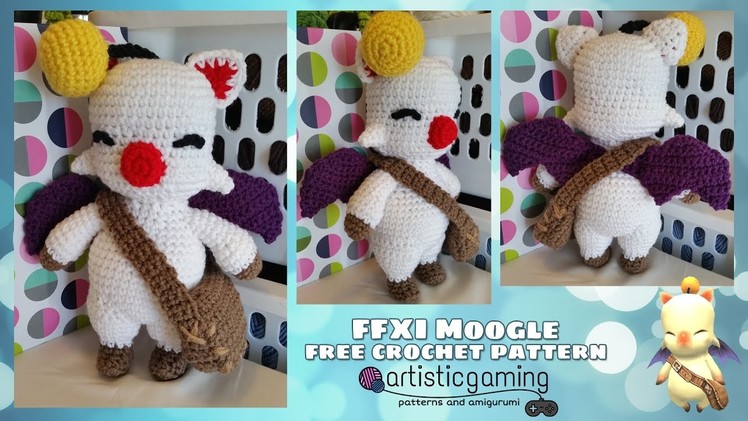 Make your own Final Fantasy 11 Moogle! Free Crochet Pattern