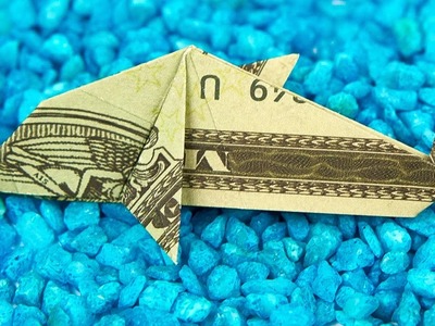 Money FISH folding, how to make a DOLLAR BILL origami DOLPHIN, instructions