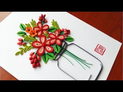 Paper Quilling Flower For beginner Learning Video 21. Paper Flower Design