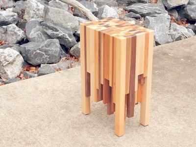 Scrap Wood End Grain End Table | How To Build - Woodworking