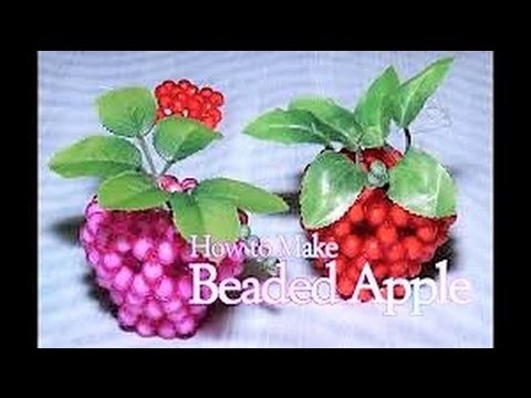 কিভাবে পুঁতির আপেল বানায়|How to make Apple with Bead| diye apple|||how to make a perler bead apple