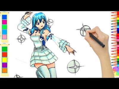Vẽ Juvia Lockser trong Fairy Tail - Cách Vẽ Hoạt Hình - Vẽ Anime - Lamdepchobe TV