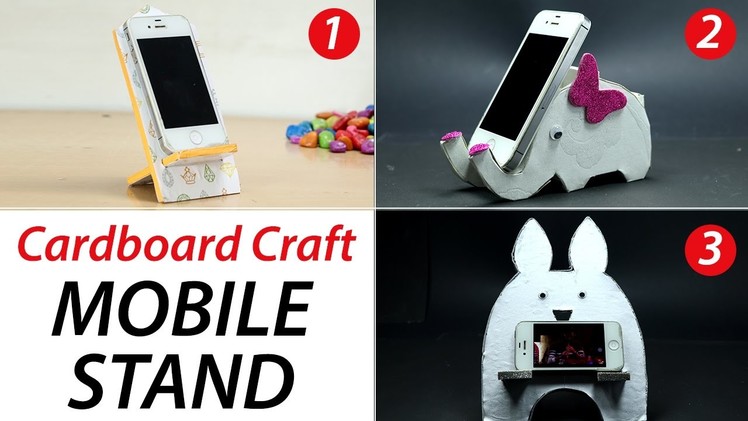 3 DIY Phone Stand: Cardboard Mobile Holder Craft, Best Out of Waste, Home Decor, DIY Hacks