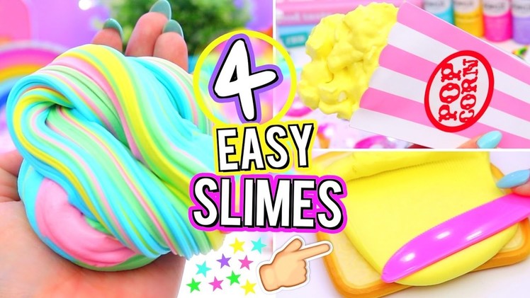 4 Easy DIY Slime Ideas! How To Make VIRAL SLIMES!