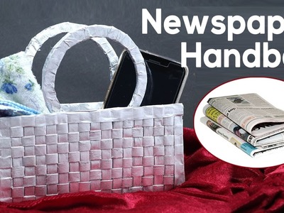 Best Out of Waste Newspaper Craft | How to Make a Handbag, Purse