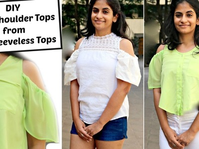 Convert Old Sleeveless Tops into Cold Shoulder Tops | How to Add Cold Shoulder Sleeves