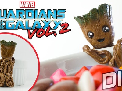 ????DIY Baby Groot Tea Bag Holder-Polymer Clay Tutorial-Guardians of the Galaxy 2 inspired