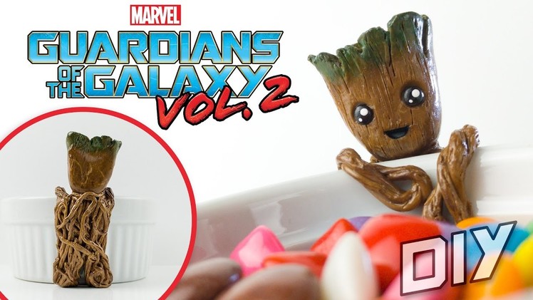 ????DIY Baby Groot Tea Bag Holder-Polymer Clay Tutorial-Guardians of the Galaxy 2 inspired