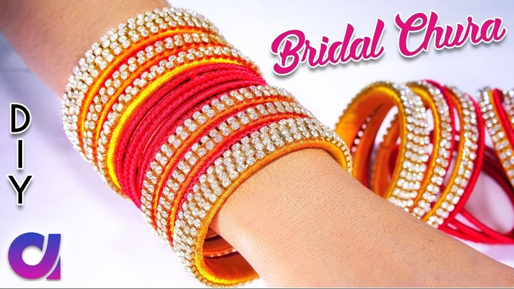 DIY bridal chura from old waste bangles | Bridal Silk thread Chura | Artkala 184.