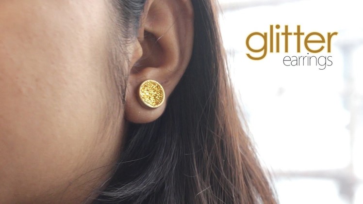 DIY: Button Glitter Earrings