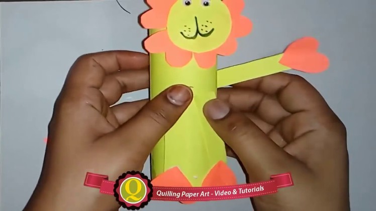 DIY Craft Ideas-How to make Beautiful Lion Animal Craft For Kids Lion -Paper Craft tutorial