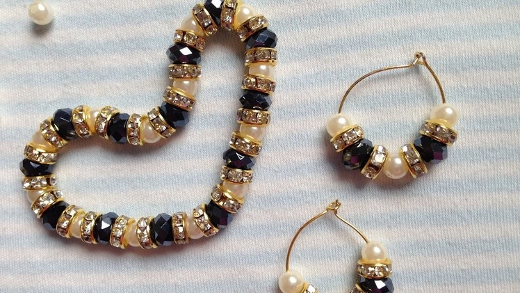 Diy easy pearl bracelet & Earrings | how to make bracelet | Easy diy Jewellery