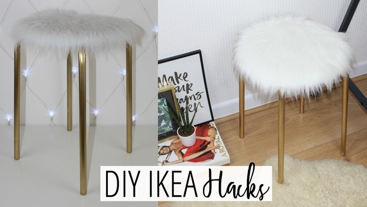 DIY FAUX FUR STOOL - EASY & AFFORDABLE! | Ikea Hacks Ep. 1