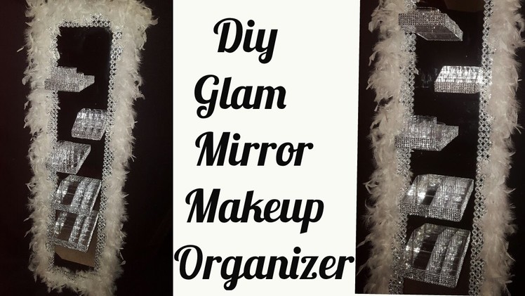 《DIY》 Glam Mirror Makeup Organizer With Floating shelves