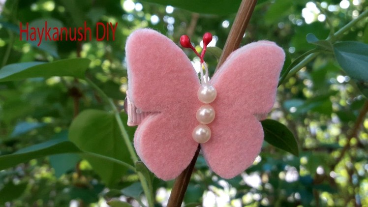DIY HOW TO MAKE A FELT BUTTERFLY HAIR CLIP EASY TUTORIAL HAIRCLIP QUIK AND EASY