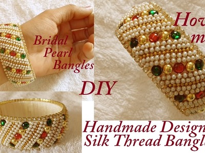 DIY || how to make designer bridal silk thread bangles at home || designer bridal bangles