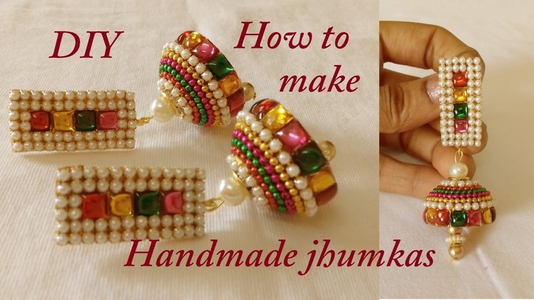 DIY || how to make Designer Bridal Jhumka earrings at home || paper earrings || tutorials