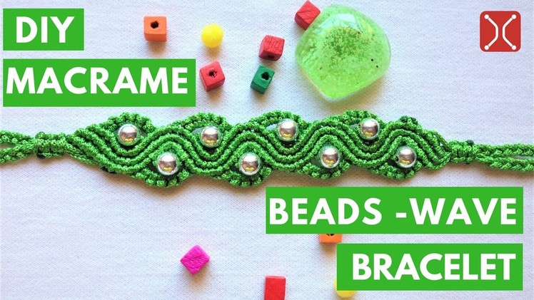 DIY Macrame Bracelet tutorial  - The Beads wave -  By tita knitting handmade