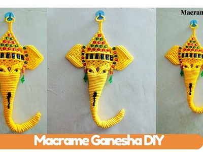 DIY macrame tutorial of Macrame Ganesha | How to turn Trunk of macrame Ganesha