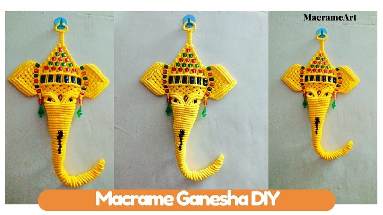 DIY macrame tutorial of Macrame Ganesha | How to turn Trunk of macrame Ganesha