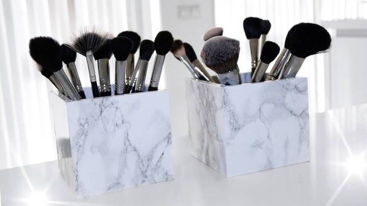 DIY marble makeup brush holder | EASY | Sabrina Anijs