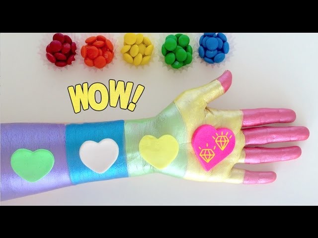 DIY Play-Doh Learn Make Rainbow Palm Finger Painting Chocoball Toy Soda