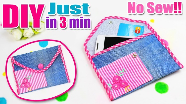 DIY PURSE CASE FOR GIRL NO SEW EASY TUTORIAL IN 3 MIN