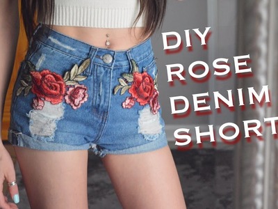 DIY Rose Denim Shorts: UNDER $5