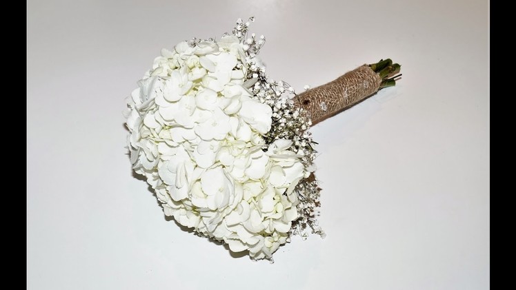 DIY wedding decoration tutorial - How to make a hydrangea bride bouquet - Sugarella Sweets Party