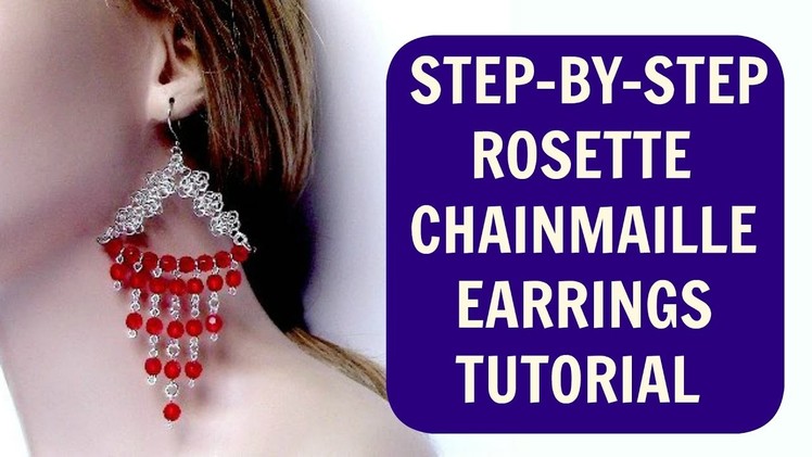 EASY STEP-BY-STEP ROSETTE CHAINMAILLE BEADED EARRINGS TUTORIAL | DIY | HOW-TO