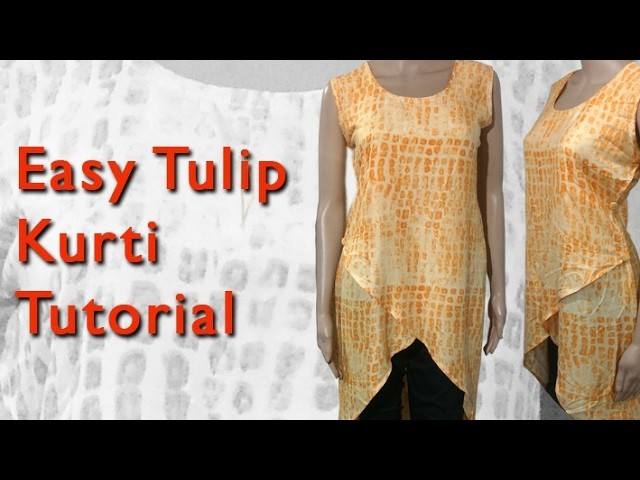 Easy Tulip Kurti cutting pattern and stitching DIY tutorial (Part2)