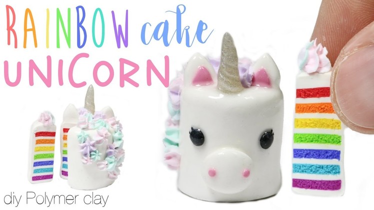 How to DIY Rainbow Unicorn Cake Polymer Clay Tutorial