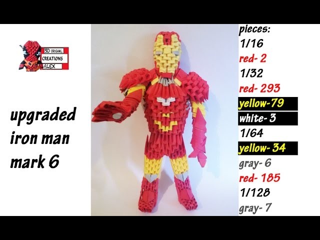 HOW TO MAKE 3D ORIGAMI IRON MAN REMAKE  TUTORIAL || DIY 3D ORIGAMI IRON MAN TUTORIAL